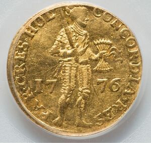 オランダ 地方州 ダカット金貨 1776年 PCGS AU58