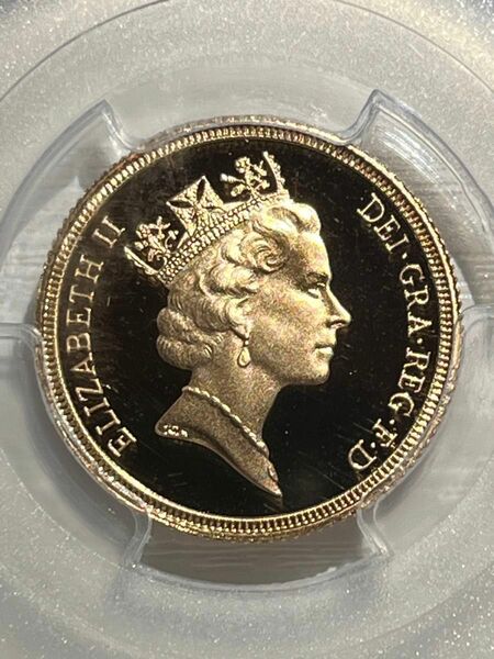 【最高鑑定】ミドルエリザベス ソブリン金貨 1986年 PCGS PR70DEEP CAMEO