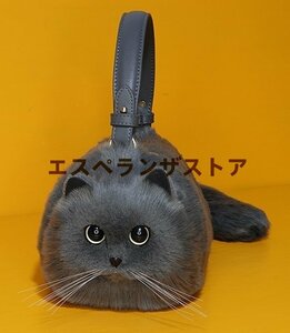 [エスペランザストア]猫バッグ★★猫好き　ふわふわ　可愛い　猫ショルダー　ハンドバッグ コスメケース おしゃれ小物入れ　もこもこ　