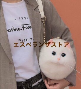 [エスペランザストア]猫バッグ★★ 猫好き　ふわふわ　可愛い　猫ショルダーハンドバッグ 化粧品 コスメケース おしゃれ小物入れ　もこもこ