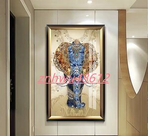 Art hand Auction [Esperanza Store] éléphant entrée peinture décorative salon couloir mur moderne couloir suspendu peinture 50*80 cm, Peinture, Peinture à l'huile, Peintures animalières