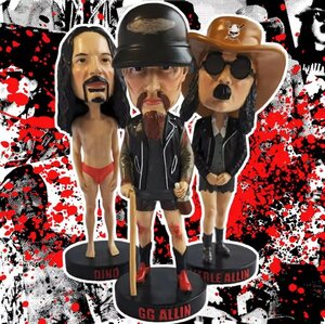 ★GG アリン アンド マーダー ジャンキーズ フィギュア 首振り GG ALLIN and the Murder Junkies Throbblehead 3p Set 新品 正規品 &