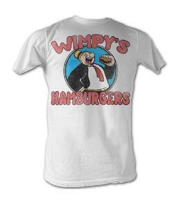 ★ポパイ Tシャツ WIMPYS BURGERS POPEYE 白 M 正規品! ハンバーガー アメキャラ ramones ウィンピーズ