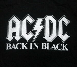 ★AC/DC エーシーディーシー Tシャツ Back in Black - 2 バック・イン・ブラック - M 正規品 ACDC Angus Young Hells Bells