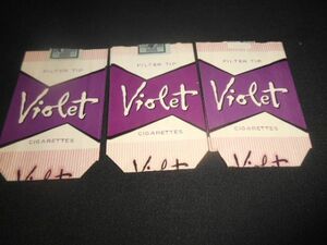 琉球煙草　たばこ空箱　　Violet　3枚　送料94円