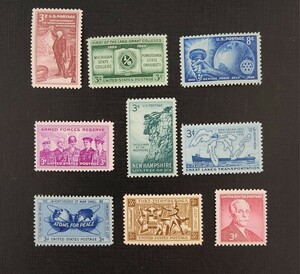 アメリカ 1955年 記念切手セット 9種 いずれもNH