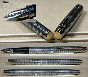 万年筆 PARKER #75 パーカー75 シズレ スターリング・シルバー XF 14K(14金) フラット天冠・0目盛り 美品 書き味良好