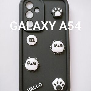 GALAXY A54 5G 3Dパンダ 黒 ブラック かわいい