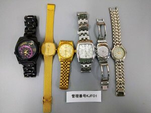 KJFO1　ジャンク品　時計　腕時計　部品取り　おまとめ6点　Swatch　CYMAシーマ　ELGINエルジン　など