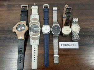 UJFO46　ジャンク品　時計　腕時計　懐中時計　おまとめ　部品取り　DIESEL　SEIKO　RICOH　TECHNOS　刻印あり