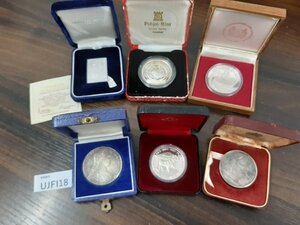 UJFI18　各国の記念硬貨・記念メダル　おまとめ6点　シンガポール　リベリア　マリアテレジアコイン　など