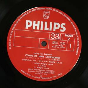 【帯付LP-BOX】フルトヴェングラー/ベートーヴェン:交響曲全集(並品,1974,8枚組,初録音1929「運命」,PHILIPS,Furtwangler)の画像5