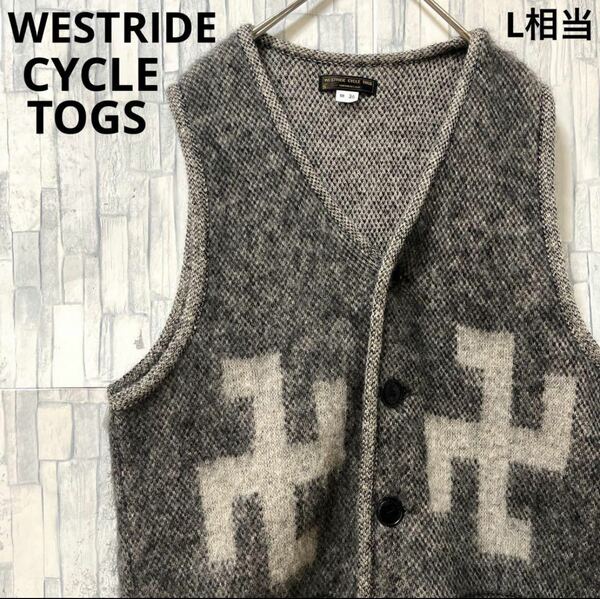 WESTRIDE CYCLE TOGS ウエストライド サイクル トグス mohair Knit キッドモヘア ニット ベスト セーター サイズL 卍 送料無料