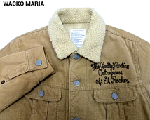 M【WACKO MARIA CORDUROY BOA JACKET BEIGE ワコマリア コーデュロイ ボア ジャケット ベージュ】_画像4