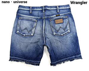 L【Wrangler × nano universe WS0039 ラングラー × ナノユニバース別注 ショートデニムパンツ デニムハーフパンツ ショーツ ジーンズ】