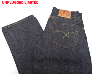 W29 L36 新品【UNPLUGGED. LIMITED DENIM PANTS INDIGO アンプラグド. リミテッド デニムパンツ 赤耳 インディゴ】