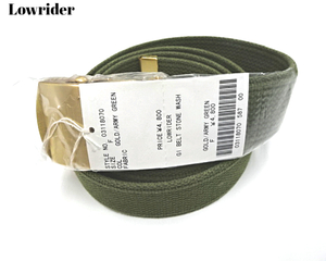 【Lowrider GI BELT STONE WASH GOLD/ARMY GREEN 03118070 ローライダー ベルト ゴールド/アーミー グリーン ローライダー ガチャベル】