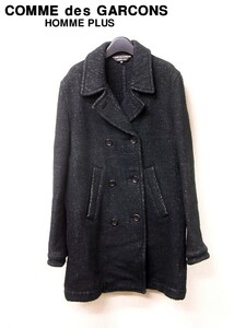 M 黒【COMME des GARCONS HOMME PLUS Pコートジャケット コムデギャルソンオムプリュス Pコートジャケット 品番 PN-C002 日本製 AD2004】