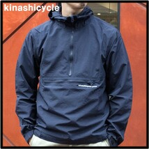 L 新品【木梨サイクル パッカブルパーカー NAVY kinashi cycle キナシサイクル パッカブル パーカー ネイビー 木梨憲武着】_画像1