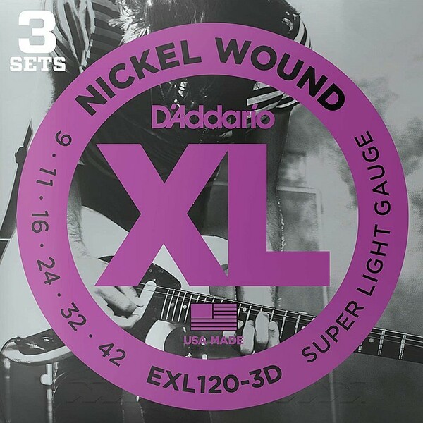 3セットパック D'Addario EXL120-3D Nickel Wound 009-042 ダダリオ エレキギター弦