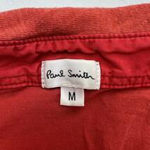 Paul Smith ☆ 前リネン 後コットン 半袖 デザイン ポロシャツ 風合い レッド M 春夏 おしゃれ モード カジュアル ポールスミス■S2888_画像5