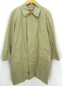 ■80s/BURBERRY/ステンカラーコート/ウールライナー付き/ヴィンテージバーバリー/メンズM程度/ベージュ/日本製/クリーニング済み■AB