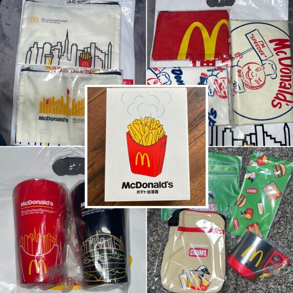 【13点】マクドナルド 福袋 2024 2023 2022 ManhattanPortage chums ショルダー ポテト加湿器