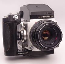 【シャッターOK】 ZENZA BRONICA ETR 希少カラー シルバー ゼンザブロニカ 中判フィルムカメラ 単焦点レンズ ZENZANON 75mm F2.8 _画像1