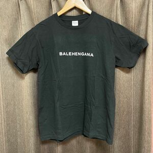 BALEHENGANA パロディ Mサイズ　ブラック 半袖Tシャツ ロゴプリント 