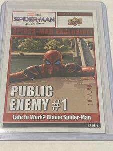 Tom Holland as Spider-Man 2023 Upper Deck Marvel Spider-Man No Way Home Public Enemy PE-5Red Foil 199枚限定 スパイダーマン