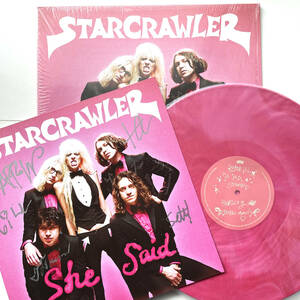 貴重メンバーサイン入りメガジャケ付き! カラーレコード〔 Starcrawler - She Said 〕スタークローラー / ピンクカラーヴァイナル