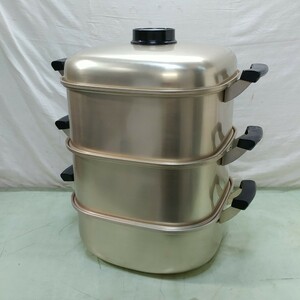 RIKEN/理研 角型 蒸し器 26cm 蒸し鍋 セイロ 両手鍋 調理器具