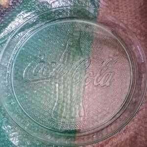 コカコーラ　ガラス プレート トレイ 皿 直約33㎝　中古品