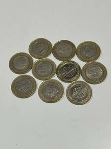 トルコ 1リラ 10枚 外国コイン バイメタル硬貨 アンティーク 流通/現状品 送140 同梱可