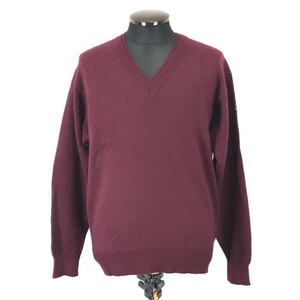 ダンヒル/Dunhill sport★カシミヤ100％/Vネックセーター【3/メンズL/ワインレッド】ゴルフウェア/Sweater/日本 正規代理店タグ◆pBH383