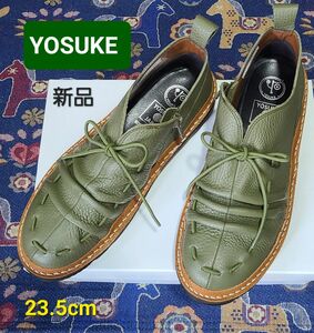 ■ YOSUKE ・ヨースケ ■ レースアップ 本革 ショートブーツ・軽量・日本製・新品・カーキ・￥15,180