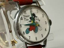 1円〜☆メンズ レディース腕時計 Disney Time ディズニータイム ミッキーマウス 機械式 手巻き レトロ J12084 動作品_画像2