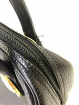 Christian Dior ハンドバッグ クリスチャンディオール CD レディース バッグ 鞄 カバン レザー ブラック 小型 オーバルロゴ ゴールド金具_画像7