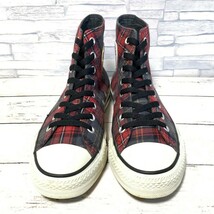 R5256bE CONVERSE コンバース ハイカットスニーカー レディース サイズ25.5cm レッド×グレー D-CHECK HI ディーチェックハイ 1C904_画像4