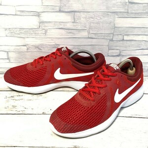 R5244bE NIKE ナイキ スニーカー レッド×ホワイト サイズ25cm メンズ REVOLUTION 4 レボリューション4 ランニングシューズ 943309-601