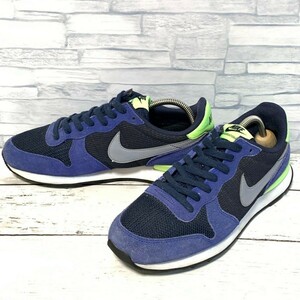 R5225bE NIKE ナイキ スニーカー ネイビー×グリーン レディース サイズ24.5cm INTERNATIONALIST インターナショナリスト 828407-400