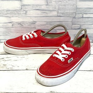 R5407bE VANS バンズ スニーカー レッド レディース サイズ22.5cm AUTHENTIC オーセンティック ヴァンズ シューズ 靴 ローカット 赤