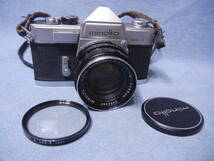 minoltaミノルタ　 SR-1　一眼レフ フィルムカメラ　レンズ：ROKKOR-PF　1:1.8　50mm 　シャッター作動_画像1