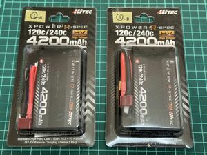 【新品・送料込】HiTEC XPOWER R-SPEC Li-HV 7.6V 4200mAh 120C/240C （XPRHV4200S-B）　２個セット