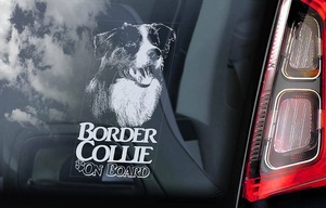 ◆送料無料◆ボーダー・コリー ⑦ 外張り カーステッカー 200×100mm外貼り カー ステッカー ウインドウ シール ボーダーコリー 犬 D7 4089