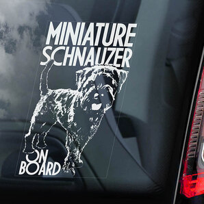 ◆送料無料【ミニチュア・シュナウザー ②】外張り カーステッカー 170×100mm 外貼り カー ステッカー シール DOG ON BOAD@ D2 3210