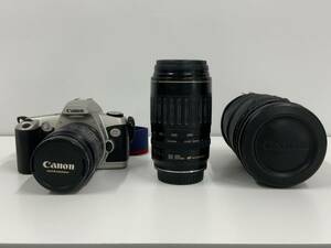 C16473◆CANONキャノン フィルムカメラ EOS KISS 中古 望遠レンズ付き◆