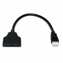 HDMI スプリッター 分配器 分配ケーブル hdmiケーブル 1入力2出力 1つのHDMI入力を、同一同型モニタ2台にクロー_画像3