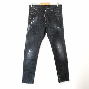 美品 Dsquared2 ディースクエアード2 Cool Guy Jeans ダメージ加工スキニーデニムパンツ ジーンズ 46 ブラック 011