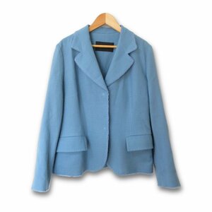 美品 ERMANNO SCERVINO エルマノシェルビーノ ショート丈 テーラードジャケット 44 ライトブルー 011